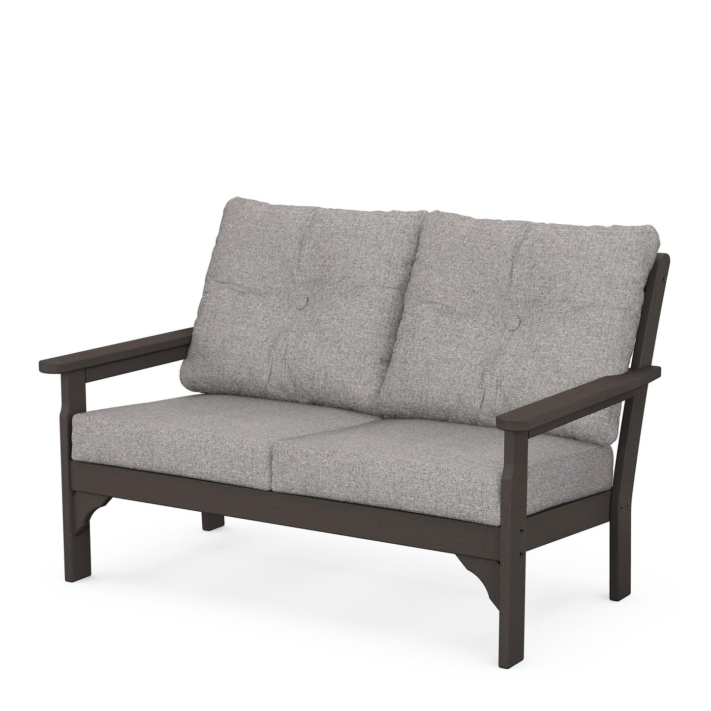 Vineyard Deep Seating Loveseat Vintage Coffee Frame Grey Mist Cushions, image 25