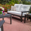 Vineyard Deep Seating Loveseat Vintage Coffee Frame Natural Linen Cushions Lifestyle