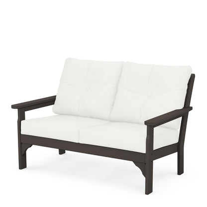 
                  Vineyard Deep Seating Loveseat Vintage Coffee Frame Natural Linen Cushions - Image 50
                