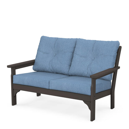 
                  Vineyard Deep Seating Loveseat Vintage Coffee Frame Sky Blue Cushions - Image 63
                