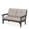 Vineyard Deep Seating Loveseat Vintage Coffee Frame Weathered Tweed Cushions