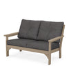 Vineyard Deep Seating Loveseat Vintage Sahara Frame Ash Charcoal Cushions