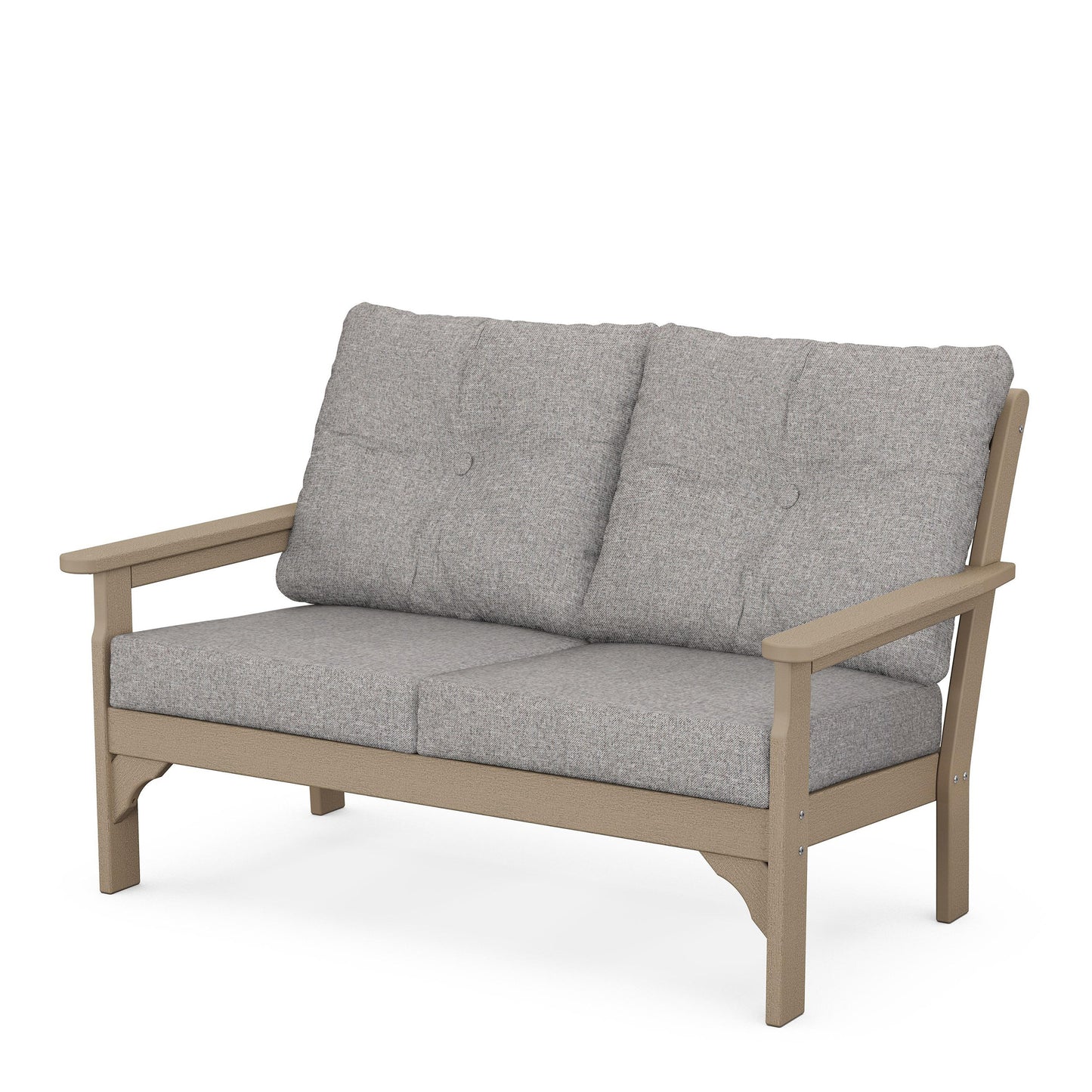 Vineyard Deep Seating Loveseat Vintage Sahara Frame Grey Mist Cushions, image 26