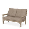 Vineyard Deep Seating Loveseat Vintage Sahara Frame Spiced Burlap Cushions