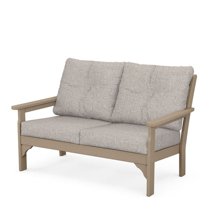 
                  Vineyard Deep Seating Loveseat Vintage Sahara Frame Weathered Tweed Cushions - Image 90
                