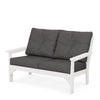 Vineyard Deep Seating Loveseat Vintage White Frame Ash Charcoal Cushions