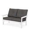 Vineyard Deep Seating Loveseat White Frame Ash Charcoal Cushions
