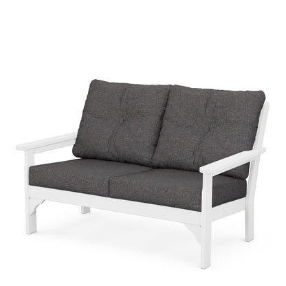 
                  Vineyard Deep Seating Loveseat White Frame Ash Charcoal Cushions - Image 6
                