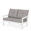 Vineyard Deep Seating Loveseat White Frame Grey Mist Cushions