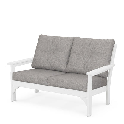 
                  Vineyard Deep Seating Loveseat White Frame Grey Mist Cushions - Image 19
                