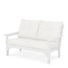 Vineyard Deep Seating Loveseat White Frame Natural Linen Cushions