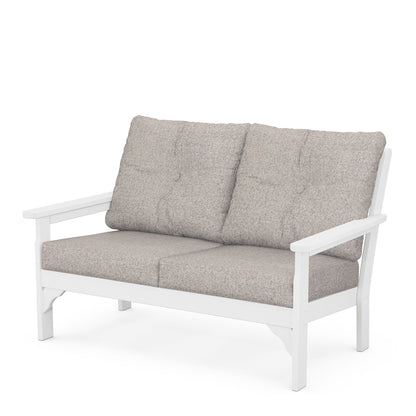 
                  Vineyard Deep Seating Loveseat White Frame Weathered Tweed Cushions - Image 84
                