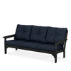 Vineyard Deep Seating Sofa Black Frame Marine Indigo Cushions
