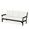 Vineyard Deep Seating Sofa Black Frame Natural Linen Cushions