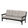 Vineyard Deep Seating Sofa Black Frame Weathered Tweed Cushions