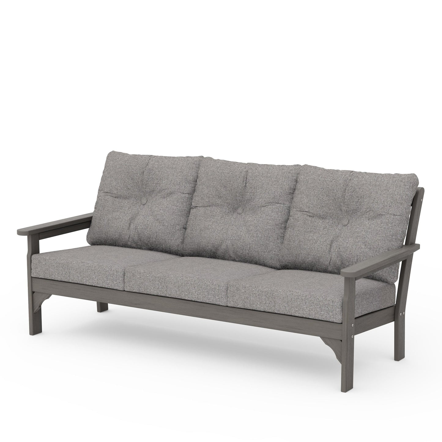 Vineyard Deep Seating Sofa Driftwood Frame Grey Mist Cushions, image 27