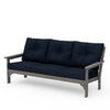 Vineyard Deep Seating Sofa Driftwood Frame Marine Indigo Cushions