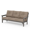 Vineyard Deep Seating Sofa Driftwood Frame Spiced Burlap Cushions