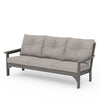 Vineyard Deep Seating Sofa Driftwood Frame Weathered Tweed Cushions