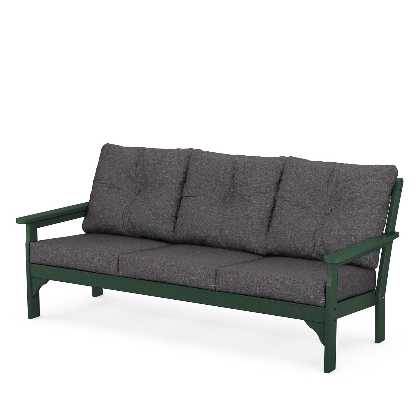 Vineyard Deep Seating Sofa Green Frame Ash Charcoal Cushions, image 8