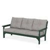 Vineyard Deep Seating Sofa Green Frame Grey Mist Cushions