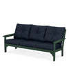 Vineyard Deep Seating Sofa Green Frame Marine Indigo Cushions
