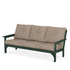 Vineyard Deep Seating Sofa Green Frame Spiced Burlap Cushions