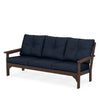 Vineyard Deep Seating Sofa Mahogany Frame Marine Indigo Cushions
