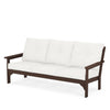 Vineyard Deep Seating Sofa Mahogany Frame Natural Linen Cushions