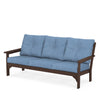 Vineyard Deep Seating Sofa Mahogany Frame Sky Blue Cushions