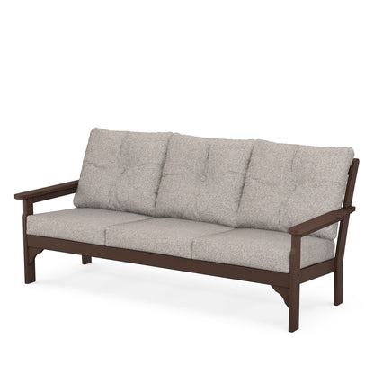 
                  Vineyard Deep Seating Sofa Mahogany Frame Weathered Tweed Cushions - Image 84
                