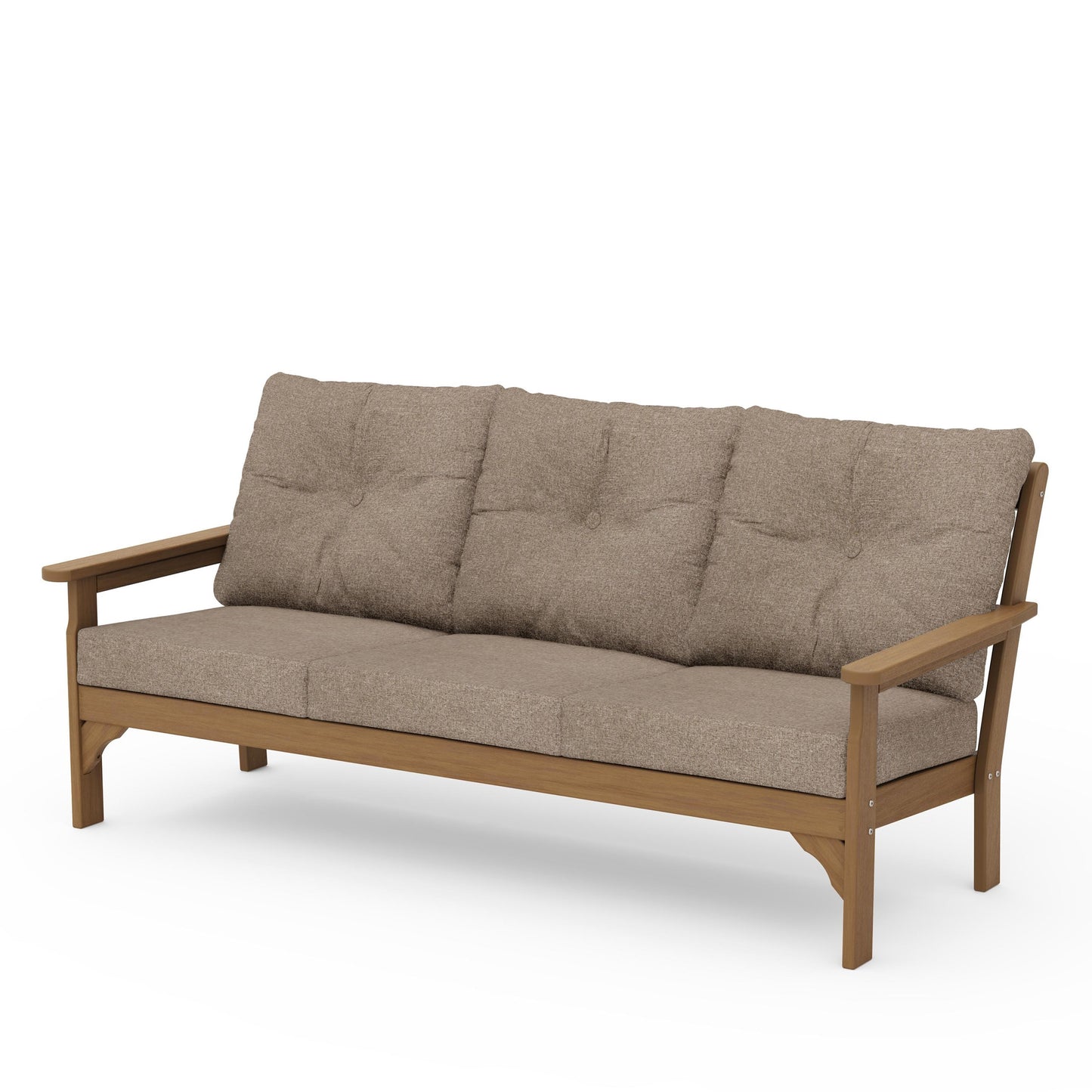 Vineyard Deep Seating Sofa Natural Frame Spiced Burlap Cushions, image 78