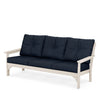 Vineyard Deep Seating Sofa Sand Frame Marine Indigo Cushions