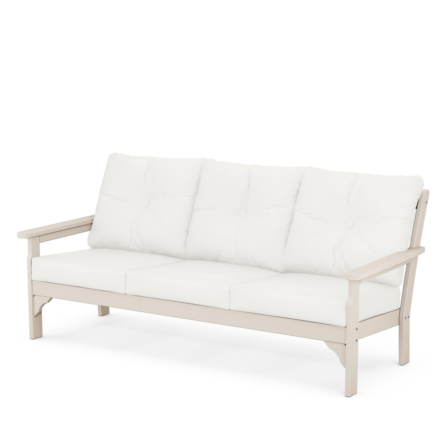 Vineyard Deep Seating Sofa Sand Frame Natural Linen Cushions, image 46