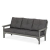 Vineyard Deep Seating Sofa Slate Grey Frame Ash Charcoal Cushions