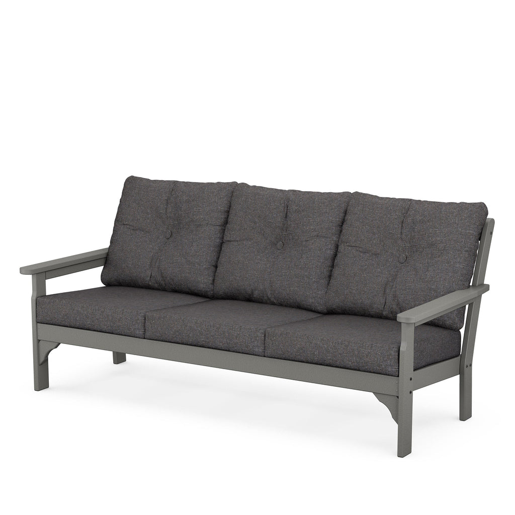 Vineyard Deep Seating Sofa Slate Grey Frame Ash Charcoal Cushions