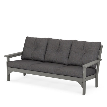 Vineyard Deep Seating Sofa Slate Grey Frame Ash Charcoal Cushions