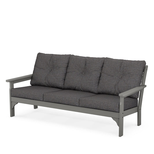Vineyard Deep Seating Sofa Slate Grey Frame Ash Charcoal Cushions