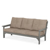 Vineyard Deep Seating Sofa Slate Grey Frame Spiced Burlap Cushions