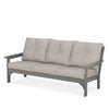 Vineyard Deep Seating Sofa Slate Grey Frame Weathered Tweed Cushions
