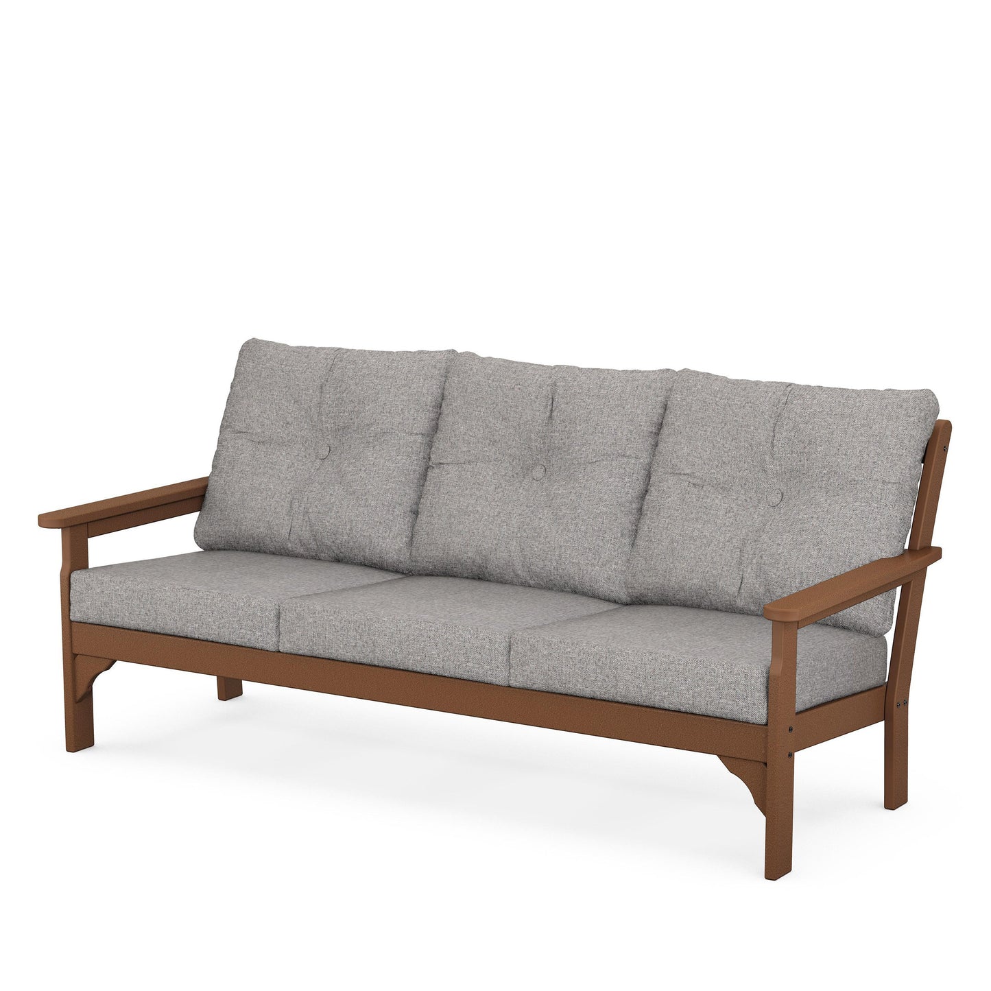 Vineyard Deep Seating Sofa Teak Frame Grey Mist Cushions, image 18
