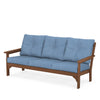Vineyard Deep Seating Sofa Teak Frame Sky Blue Cushions