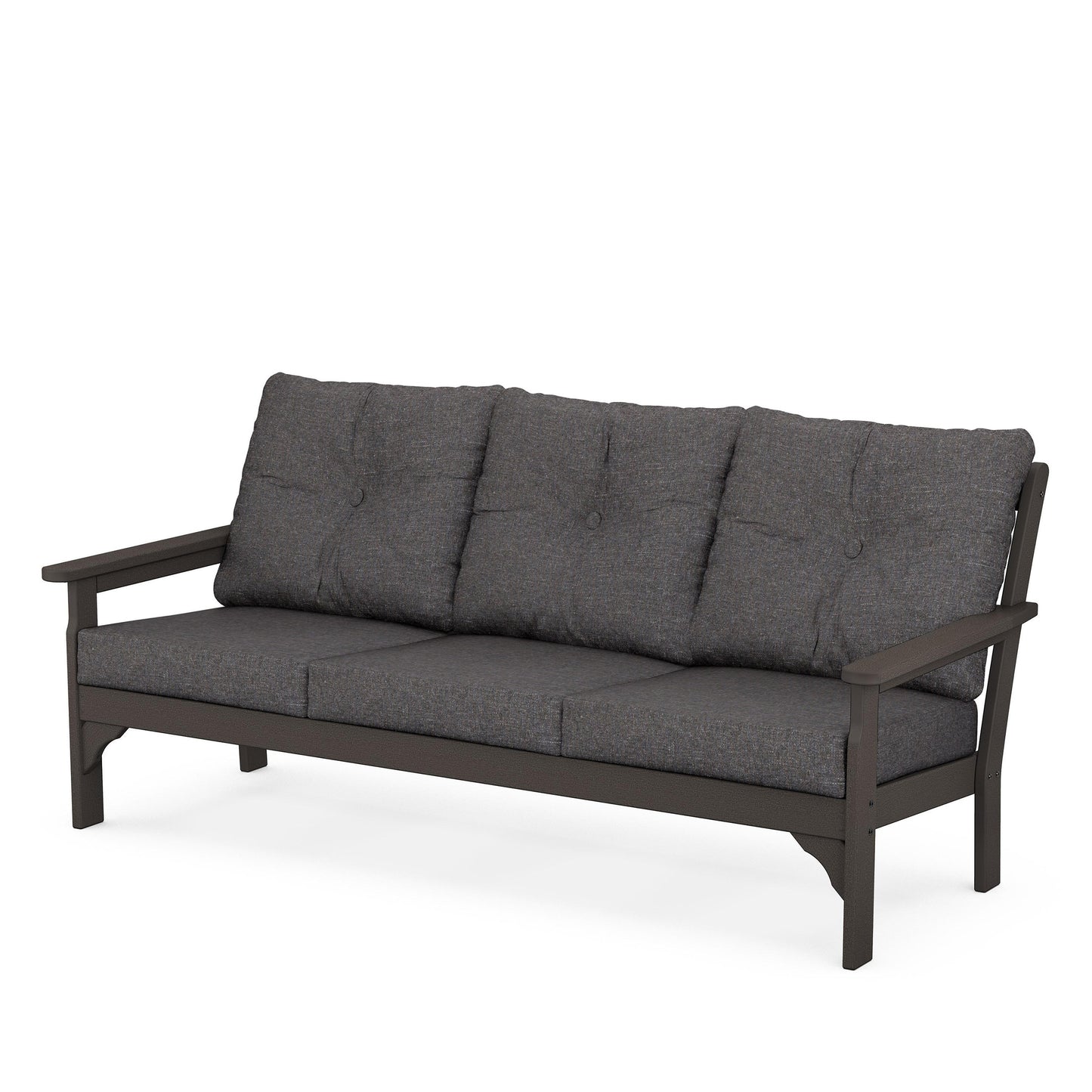 Vineyard Deep Seating Sofa Vintage Coffee Frame Ash Charcoal Cushions, image 9