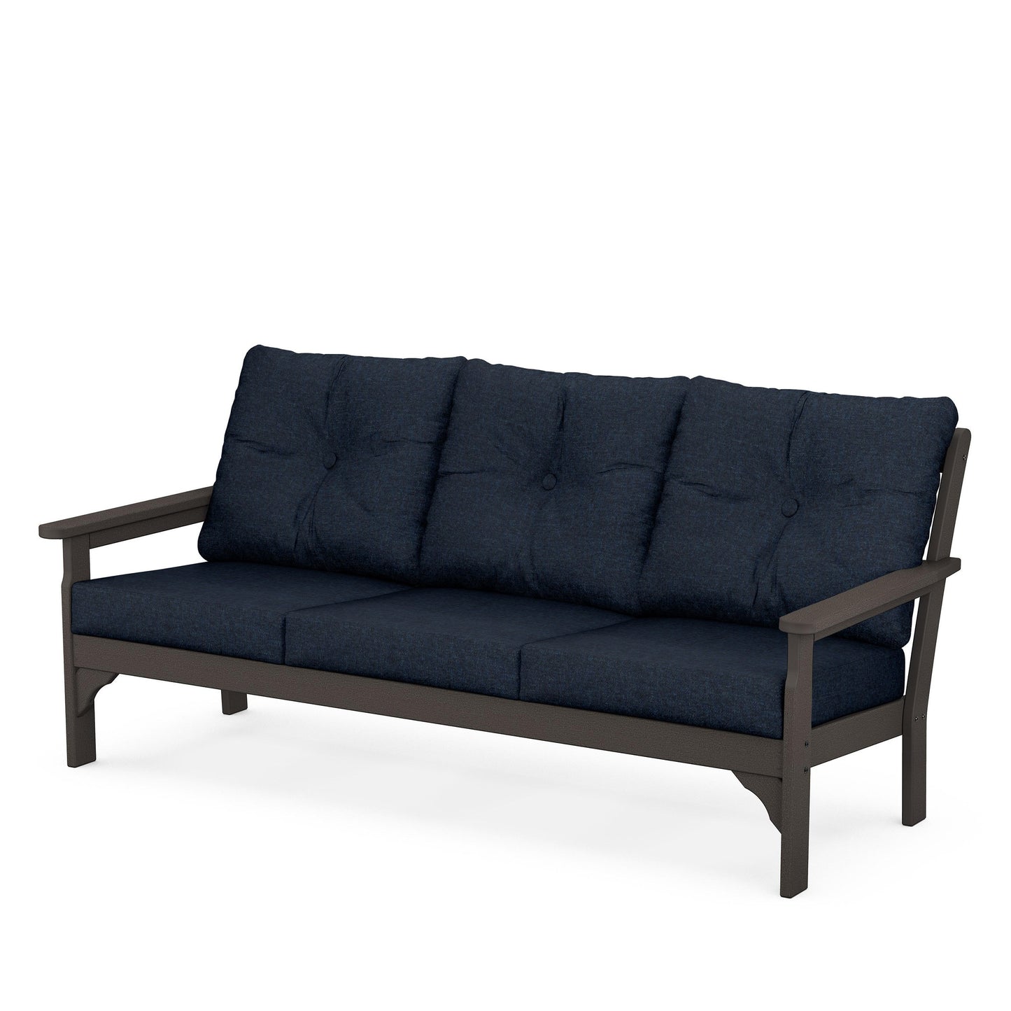Vineyard Deep Seating Sofa Vintage Coffee Frame Marine Indigo Cushions, image 35