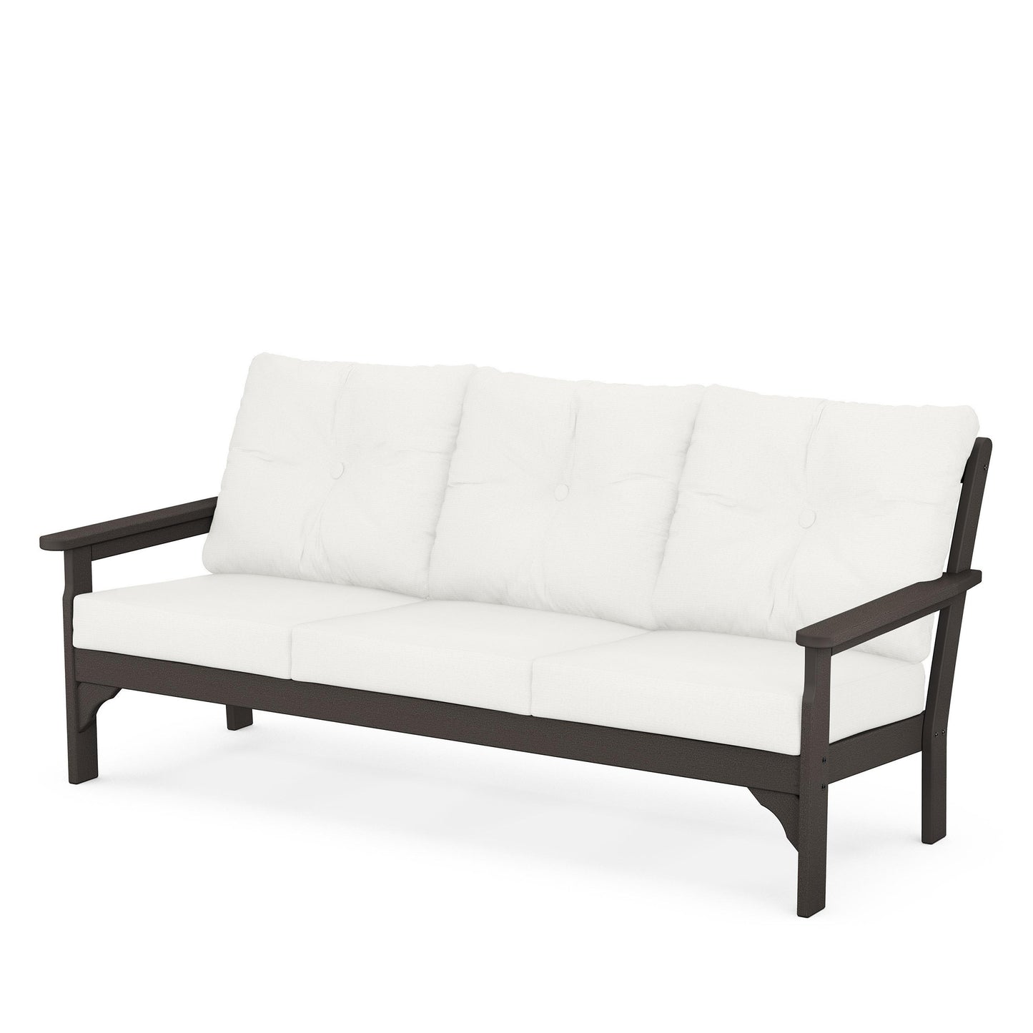 Vineyard Deep Seating Sofa Vintage Coffee Frame Natural Linen Cushions, image 48