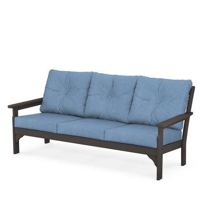 
                  Vineyard Deep Seating Sofa Vintage Coffee Frame Sky Blue Cushions - Image 61
                