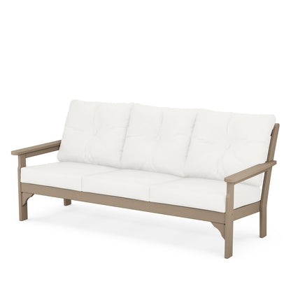 
                  Vineyard Deep Seating Sofa Vintage Sahara Frame Natural Linen Cushions - Image 49
                