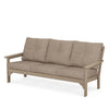 Vineyard Deep Seating Sofa Vintage Sahara Frame Spiced Burlap Cushions