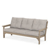 Vineyard Deep Seating Sofa Vintage Sahara Frame Weathered Tweed Cushions