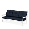 Vineyard Deep Seating Sofa Vintage White Frame Marine Indigo Cushions